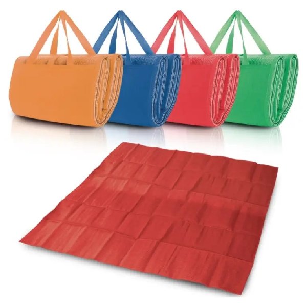 מחצלת חוף משפחתית גדולה מתקפלת עם ידיות נשיאה